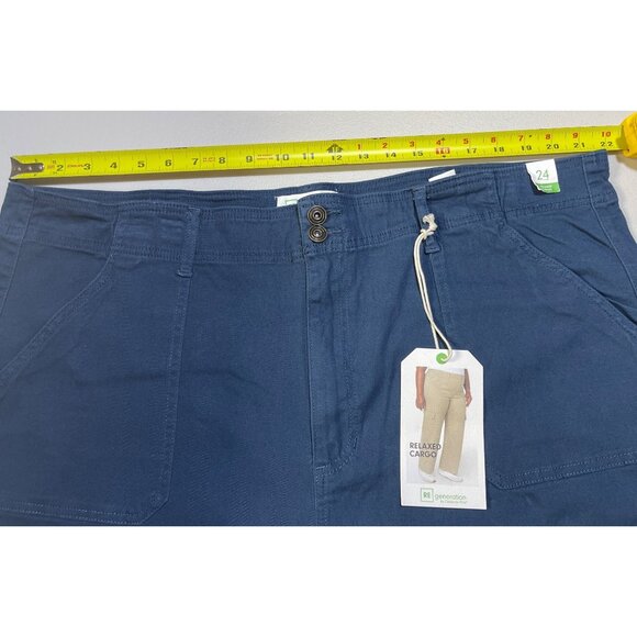 RE generation By Celebrity Pink Womens Size 24 RELAXED Cargo Pants Blue - Picture 5 of 9